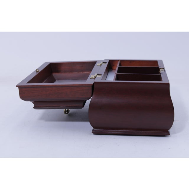 Virginia Metalcrafters Mahogany Rectangular Tea Caddy Jewelry Box For Sale In Philadelphia - Image 6 of 14