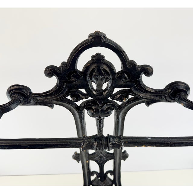 Antique Victorian Black Cast Iron Umbrella & Cane Stand With Removable Drip Tray For Sale In Little Rock - Image 6 of 14