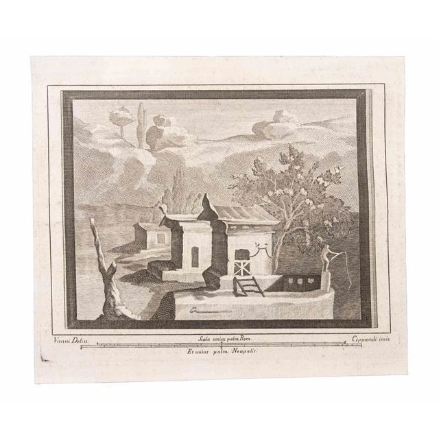 Seascape with monuments is an etching realized by francesco cepparuli (1750-1767). The etching belongs to the print suite...