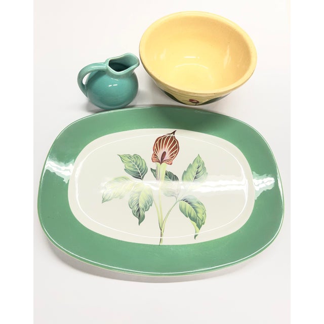 Wonderful set of three mid-century ceramic items for your retro kitchen or breakfast nook: industrial designer, Walter...