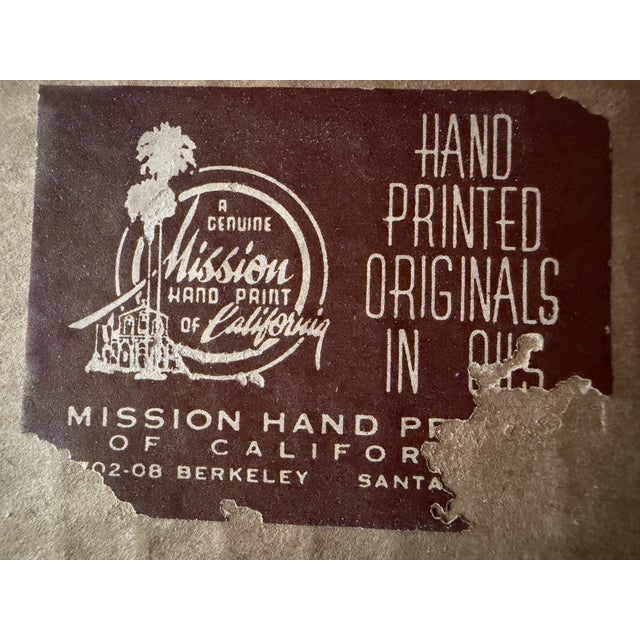 Vintage Mid-20th Century Mission Hand Print of California “Drinking Leopard” Serigraph by James Bunnell For Sale In Los Angeles - Image 6 of 6