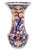 A pair of antique Japanese “Imari” porcelain vases. From the Meiji Period (1868-1912). Baluster form, scalloped gilt-...