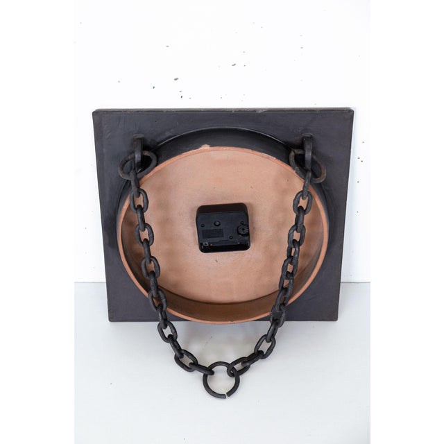 German "Brutalist" Ceramic Wall Clock by Carstens Tönnieshof for Kienzle International. This piece has an attribution...