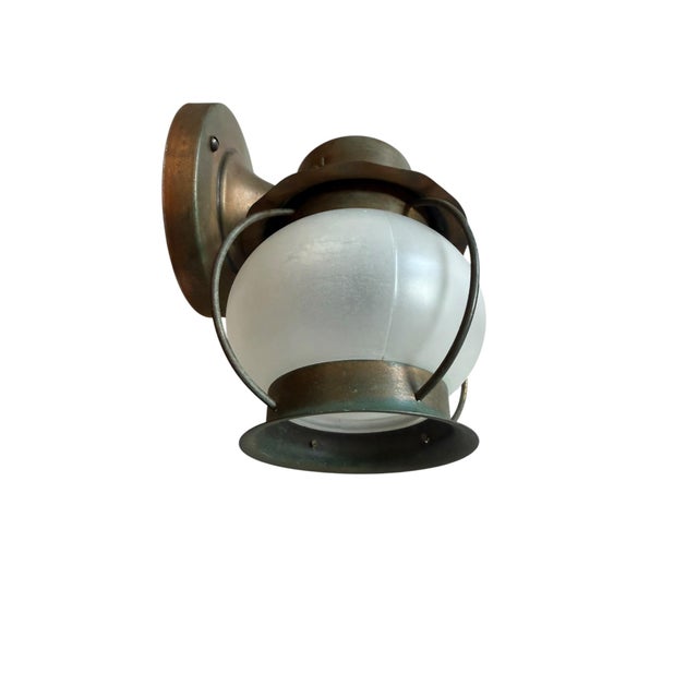 Mid-Century Modern Mid 20th Century Mid-Century Modern Copper Outdoor Light For Sale - Image 3 of 6