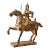 Vintage Tang Dynasty Style Chinese Gilded Wood Horse and Warrior Figure For Sale