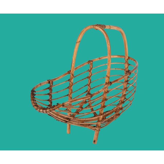 Mid-Century French Riviera Bamboo & Rattan Magazine Rack, Italy, 1960s For Sale - Image 13 of 18