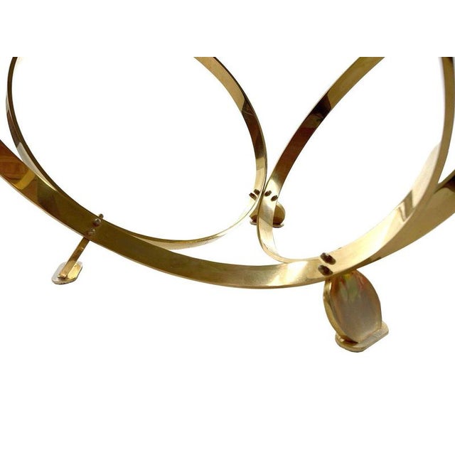 Metal Round Coffee Table in Brass with Smoked Glass Top by Knut Hesterberg, 1970s For Sale - Image 7 of 10