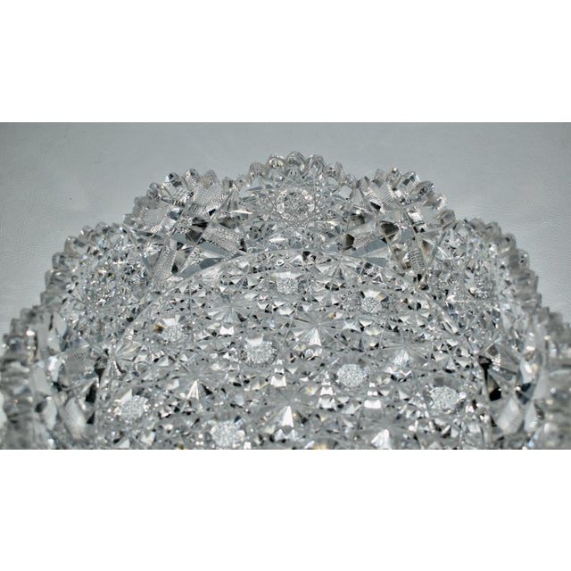 Antique American Brilliant Cut Crystal Shallow Bowl For Sale In Philadelphia - Image 6 of 11