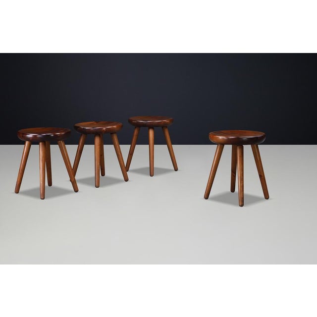 Mid-Century Modern French Beech Stool, 1960s For Sale - Image 11 of 12