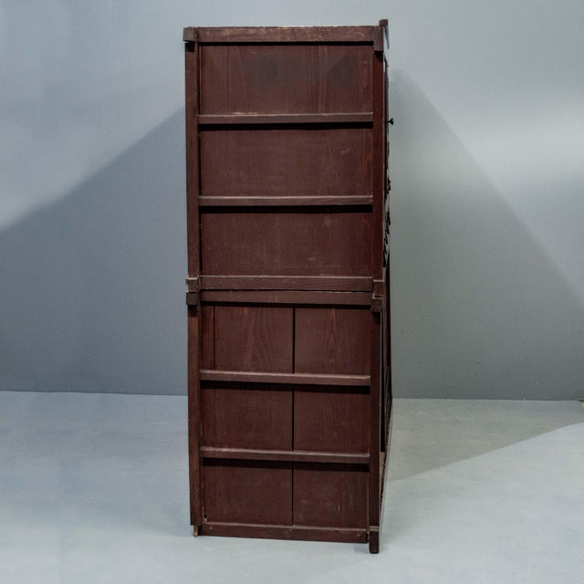 Antique Japanese Meiji Period Two Piece Tansu Chest (Goshu Mizuya) For Sale - Image 9 of 10