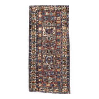Antique Caucasian Kuba Rug 3’7” X 7’7" For Sale