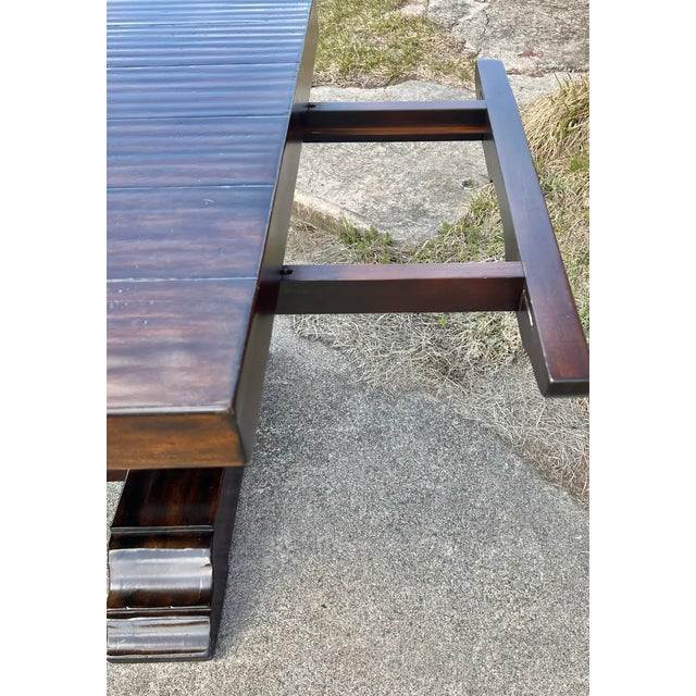 Chocolate Pottery Barn Banks Extendable Dining Table (76”-128”), Alfresco Brown For Sale - Image 8 of 9