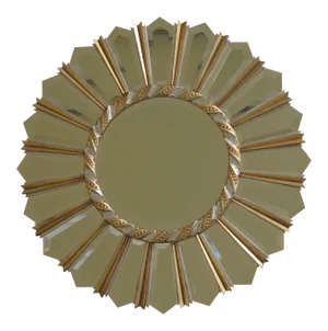 Friedman Brothers Round Modern Sunburst Gold & Silver Mirror