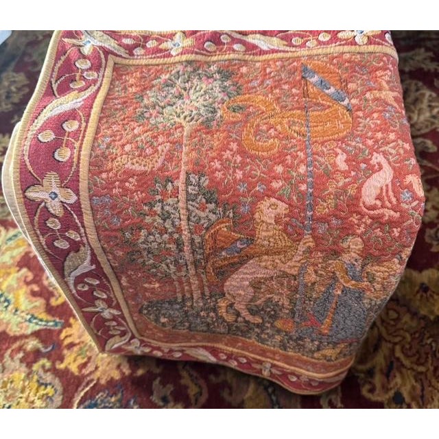 French Goblus Millefleurs Tapestry — “Lady & Unicorn” Inspired Textile, France For Sale - Image 10 of 16