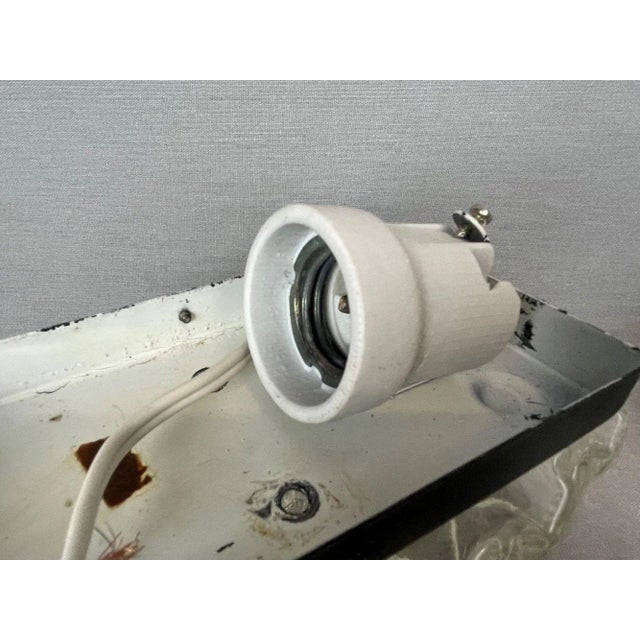 Small Scandinavian Clear Textured Glass Rectangular Ceiling Lamp, 1970s For Sale - Image 9 of 10