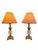 Hollywood Regency Gilded Gold and Faux Crystal Lamps With Pink Lampshades- A Pair For Sale - Image 14 of 18