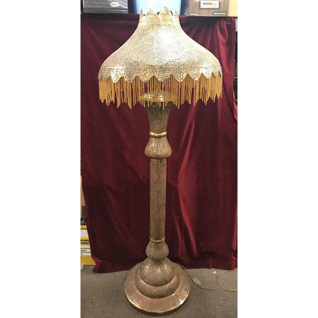 Antique Moorish Syrian Moroccan Pierced Brass Figural Floor Lamp Chairish