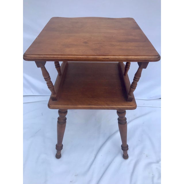 Mid-Century Modern 1960s Vintage Two-Tiered Maple Side End Table For Sale - Image 3 of 6