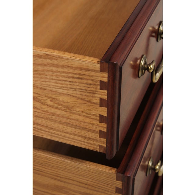 Wood Henkel Harris Model 164 Cherry 9 Drawer Tall Chest on Chest For Sale - Image 7 of 15