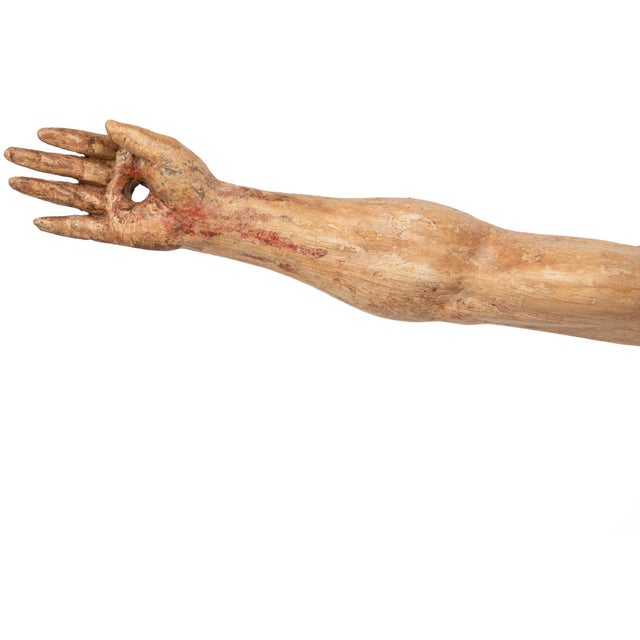 Ivory Spanish Polychromed Carved Corpus Christi Statue Sculpture, 18th/19th Century For Sale - Image 8 of 18