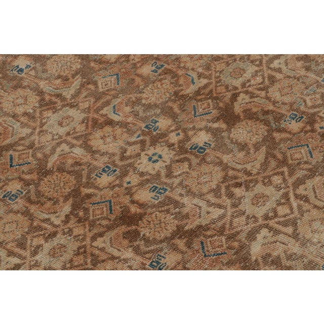 Vintage Tabriz Persian Rug in Beige-Brown and Pink Herati Floral Pattern For Sale In New York - Image 6 of 7