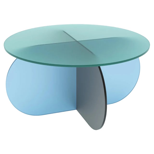 Nor Circle 80 Satin Glass Table by Sebastian Scherer For Sale
