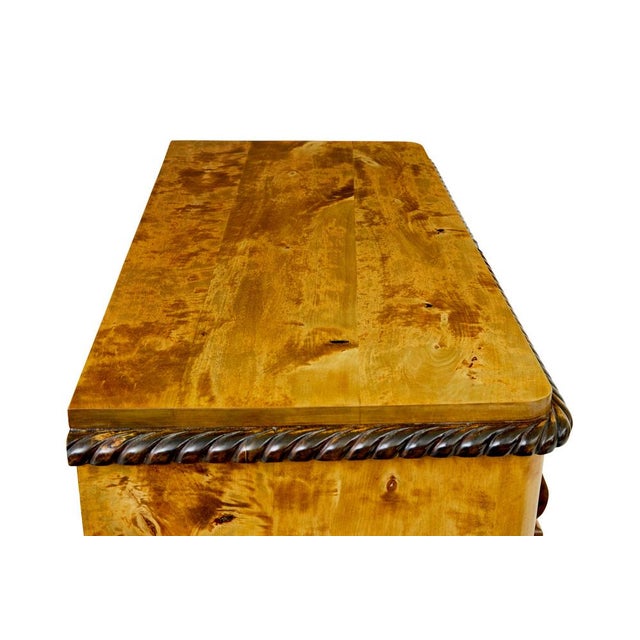Goldenrod Swedish Carved Birch Chest of Drawers, 1870s For Sale - Image 8 of 10
