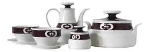 Vintage Porcelain Set from Scherzer Bavaria, Germany, 1970s, Set of 5