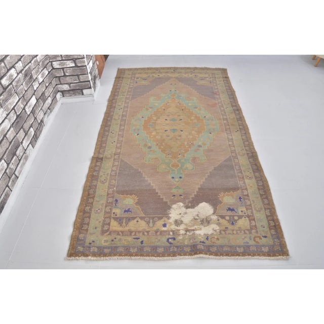 Tan Oversize Anatolian Kurdish Handknotted Rug For Sale - Image 8 of 11