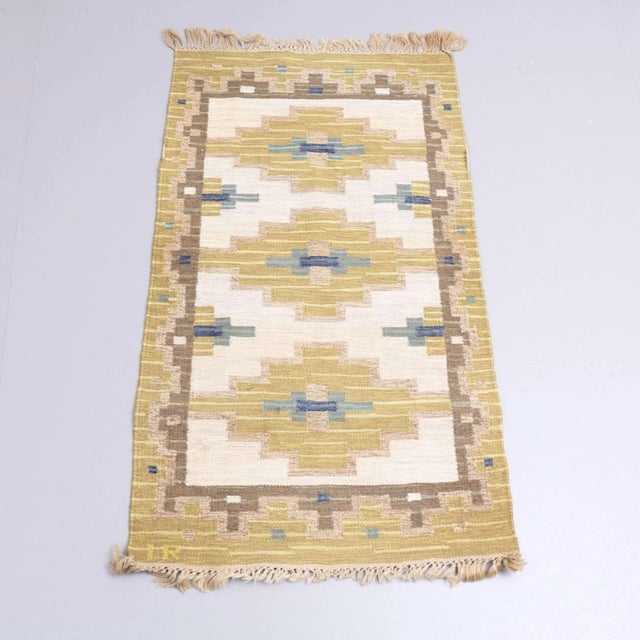 Mid-Century Swedish Flat Weave Rug For Sale - Image 11 of 11