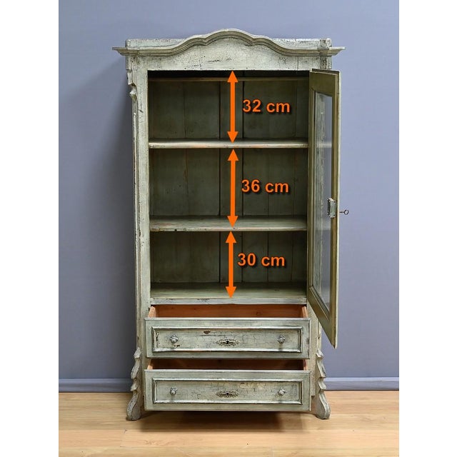 Painted Wooden Glass Bonnetière For Sale - Image 15 of 18