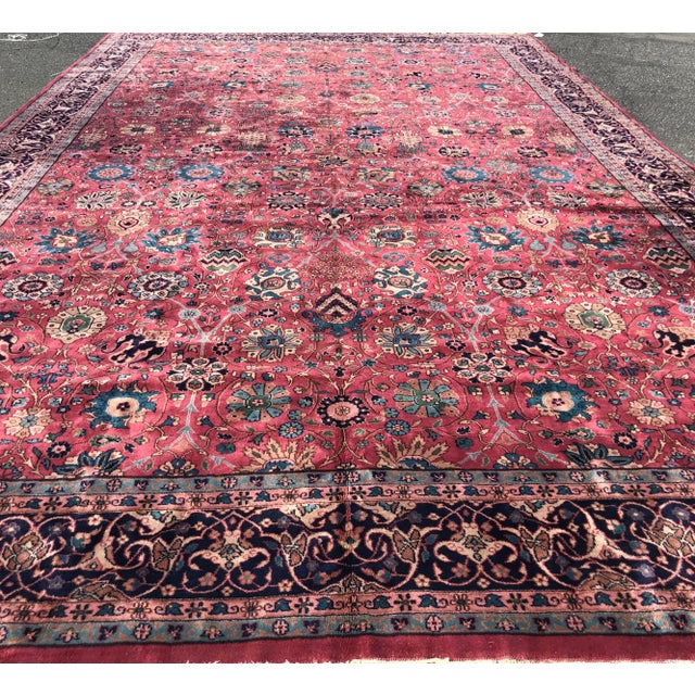 1920s Vintage Design Turkish Rug-13’8’x21’8" For Sale - Image 4 of 13