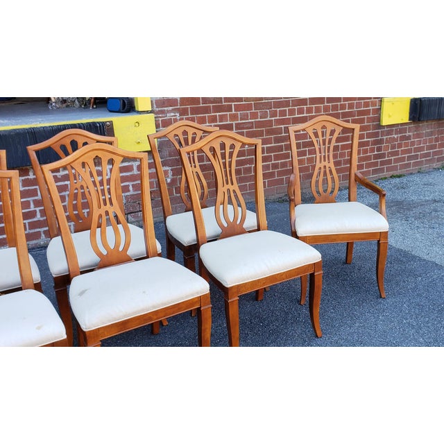 1990s Drexel Heritage Yorkshire Collection Yew Wood Parsons Dining