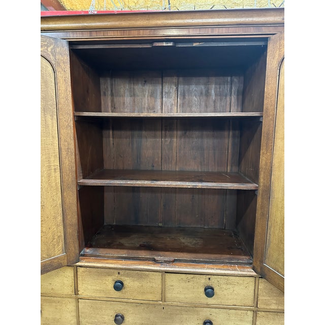 Incredible 1830s Cupboard from an estate in Wales. Victorian Arched Molded 4 Door panels 3 pieces includes the crown.