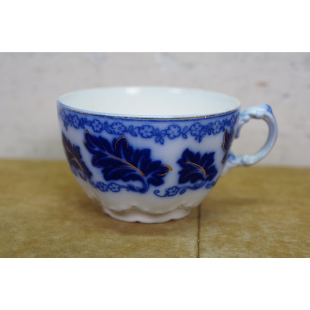 20 Pc Antique English Johnson Bros Normandy Flow Blue Porcelain Dinnerware For Sale - Image 9 of 17