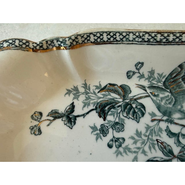 Antique Gustavsberg Serving Platters in the Wexio Guld Pattern - a Pair For Sale - Image 10 of 12