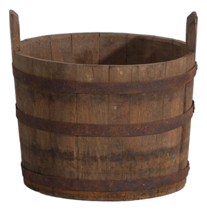 Vintage Wooden Barrel with Iron Straps, Central Europe, 1920