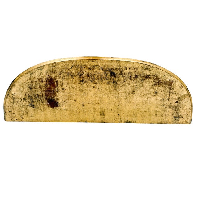 1950s Neoclassical Style Italian Gilt & Cream Painted Finish Demilune Console Table For Sale - Image 11 of 13