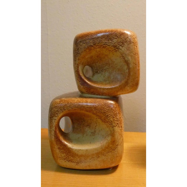 1970s Vases with Geometric Shapes by Roberto Rigon for Bertoncello Ceramiche Darte, Italy, 1970s, Set of 2 For Sale - Image 5 of 9