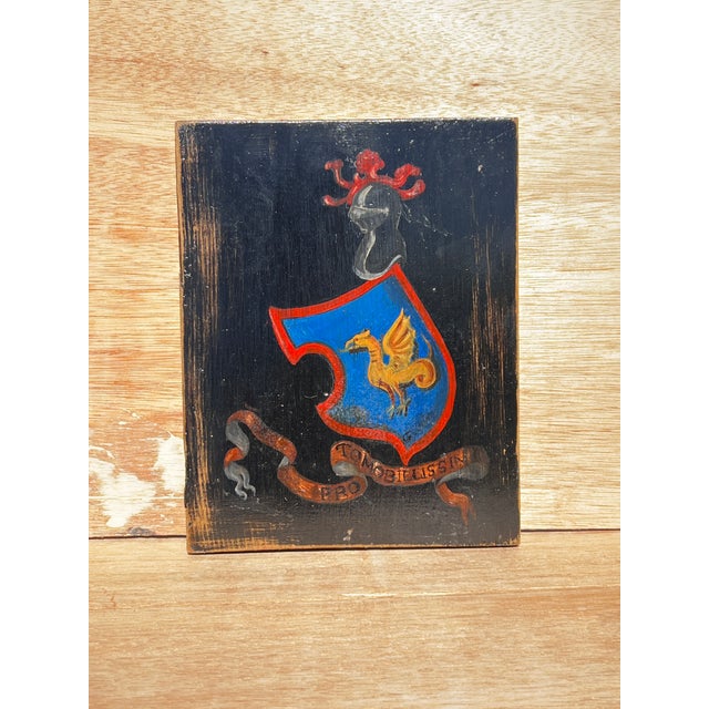 Baroque Style Oil on Wood Coat of Arms Painting Panels of Noble Italian Family After an Antique, 3 Pieces For Sale - Image 9 of 13