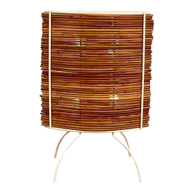 Vintage Fontana Arte Bamboo Table Light For Sale