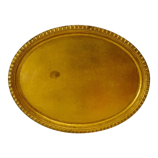 Dark Wood Tableware Bar italy pf4 oval gilt wood serving bar tray for sale