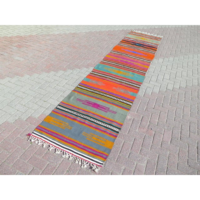 This beautiful runner rug is from westhern of Turkey Sivas. About 60 years old. It is handmade with pure wool on cotton...