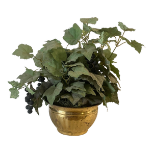 Brass Planter With Faux Plant