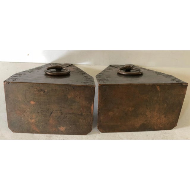 Arts & Crafts Arts and Crafts Copper Bookends For Sale - Image 3 of 5