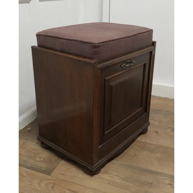 Victorian Walnut Fall Front Piano Stool, 1890s For Sale - Image 4 of 7