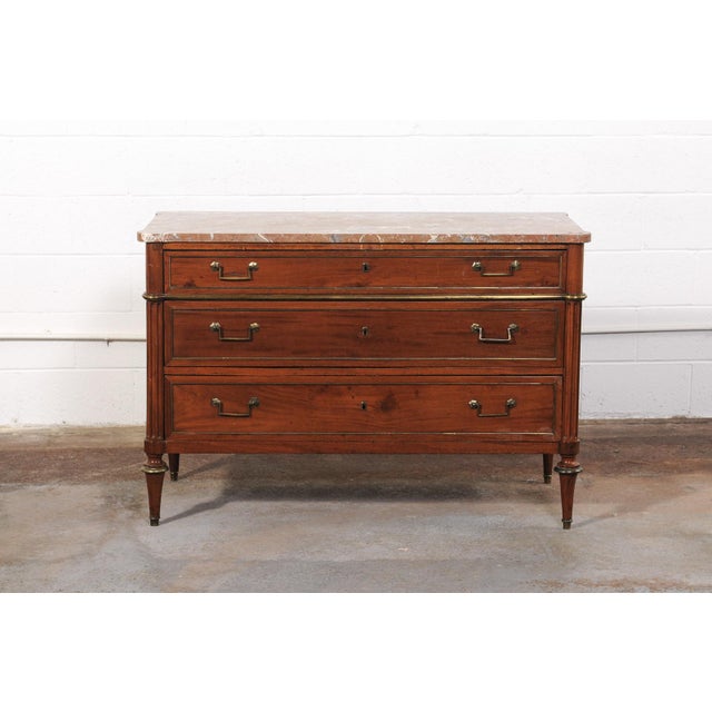 Early 19th Century Neoclassical Period French Marble Top Chest For Sale - Image 9 of 12