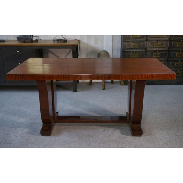 Wood Art Deco Table in the style of Jules Leleu, 1930s For Sale - Image 7 of 12
