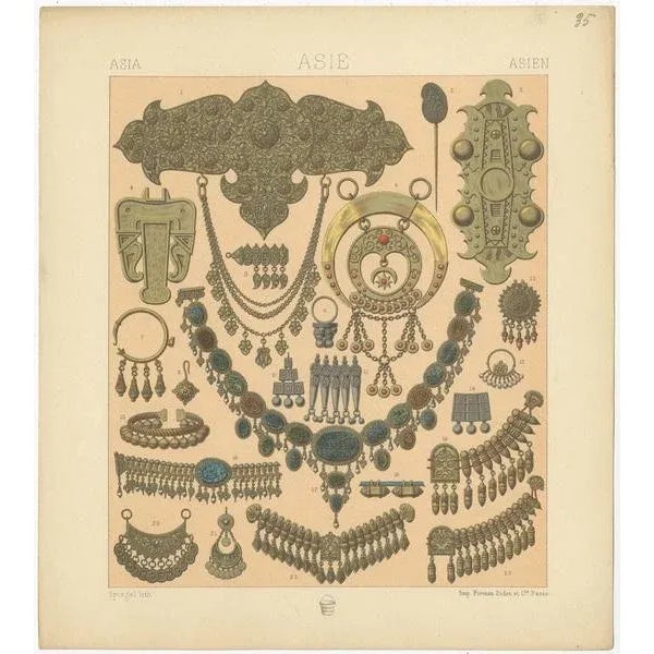 Racinet, Asian Jewelry, 1880, Paper For Sale - Image 3 of 5