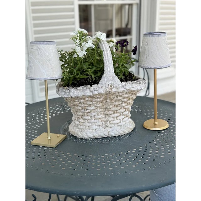 Ivory Ivory Silver Marbled Shade Cover For Sale - Image 8 of 11